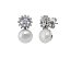 Pendientes de plata tu y yo con perla y circonitas brillante